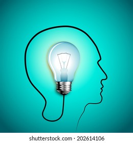 Human head thinking a new idea. Creative Idea. vector
