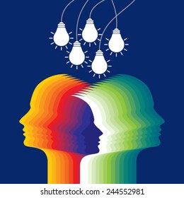 human head thinking a new idea