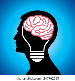 human head thinking a new idea