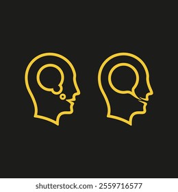 Human head trendy artwork charming abstract vector illustration colorful useable design.eps