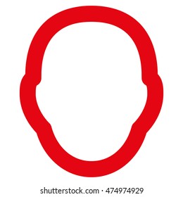 Human Head vector icon. Style is outline flat icon symbol, red color, white background.