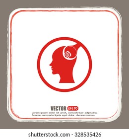 human head and a wrench with a nut