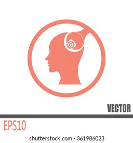 human head and a wrench with a nut