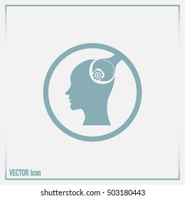 human head and a wrench with a nut