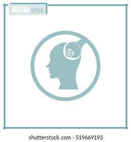 human head and a wrench with a nut