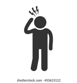 Human Headache Icon. Vector Illustration