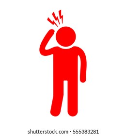 Human headache icon. Vector illustration