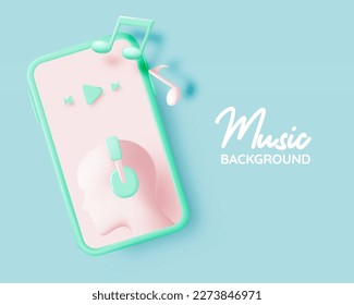 Human with headphone vector for musical apps and websites background vector illustration
