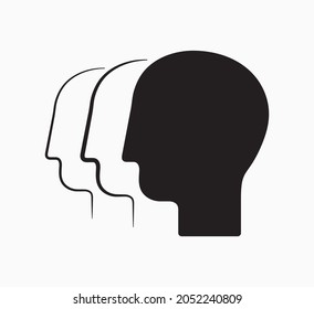 Human Heads Icon Silhouette Contour Groups Stock Vector (Royalty Free ...