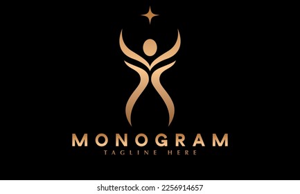 Human health abstract monogram vector logo template