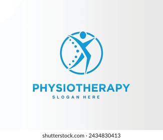 Human health care physiotherapy chiropractic logo design vector concept.