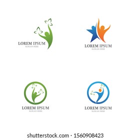 Human health  character logo sign illustration vector design