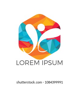 Human Health logo design. Healthcare vector logo concept illustration. Logo design template for clinic, hospital, medical center, doctor and etc.