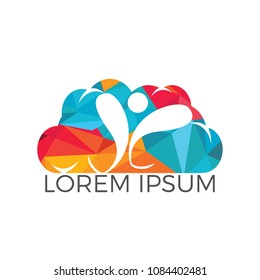 Human Health logo design. Healthcare Cloud shape vector logo concept illustration. Logo design template for clinic, hospital, medical center, doctor and etc.