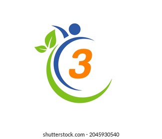 Human Health Logo On Letter 3 Stock Vector (Royalty Free) 2045930540 ...