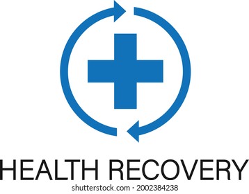 Human health recovery icon vector blue version