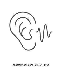 Human hearing line outline icon