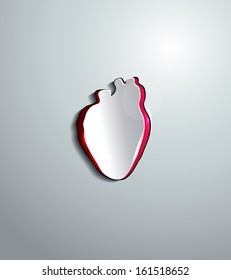 Human heart abstract design. Medical background. Cut out of paper human heart.