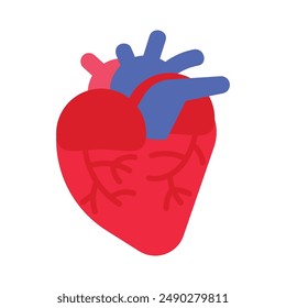 Icono de Vector plano de anatomía del corazón humano