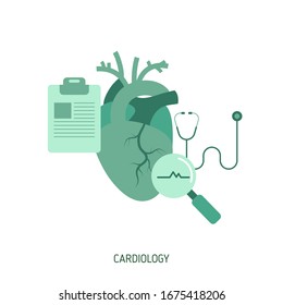 Human Heart. Cardiology concept. Vector illustration for website, app, banner, etc.