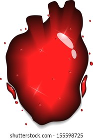 Human heart concept. Red liquid splash heart shape.