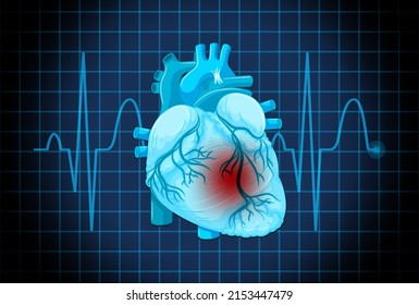 Human heart disease symbol illustration