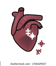 corazón humano. enfermedades cardíacas. ilustración vectorial.