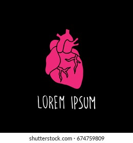 human heart doodle icon