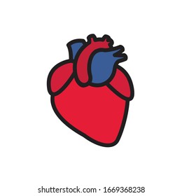 icono del doodle de corazón humano, ilustración vectorial