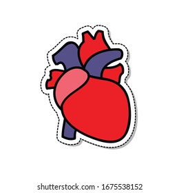 icono del doodle de corazón humano, ilustración vectorial 