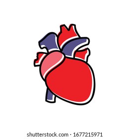 icono del doodle de corazón humano, ilustración vectorial