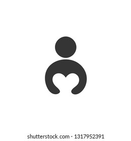 Human and heart icon
