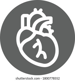 Icono de corazón humano, versión gris