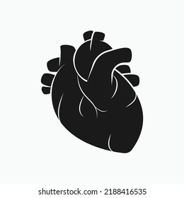 Human Heart Icon Internal Organ Symbol Stock Vector (Royalty Free ...