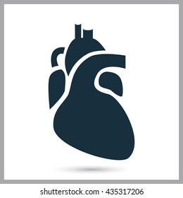 Human heart icon on the background