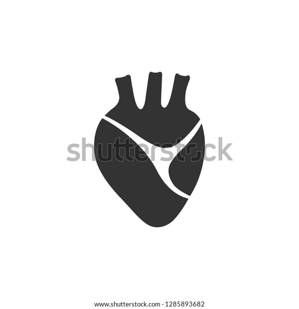 Human Heart Icon On White Background Stock Vector (Royalty Free ...