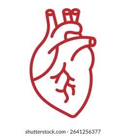Human heart icon outline set sign