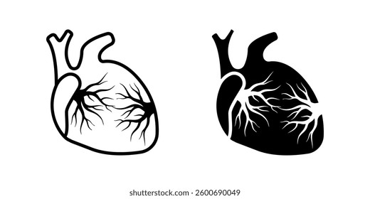 Human Heart icon set. for mobile concept and web design on white background