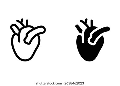 Human Heart icon set. for mobile concept and web design on white background