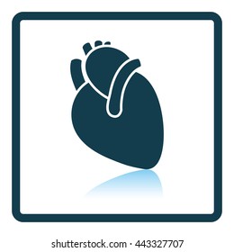 Human heart icon. Shadow reflection design. Vector illustration.