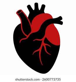 human heart icon silhouette vector