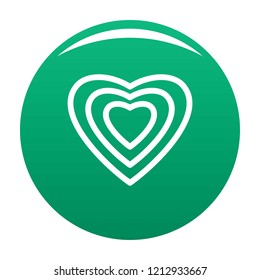 Human heart icon. Simple illustration of human heart vector icon for any design green
