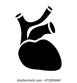 Human heart icon in simple style on a white background