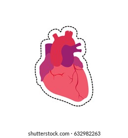human heart icon, sticker