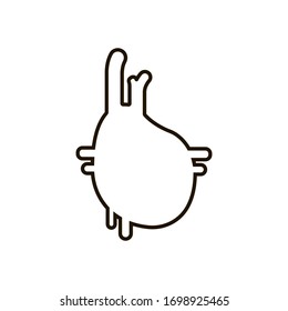 Icono del corazón humano en estilo plano de moda aislado en fondo blanco. Eps 10.