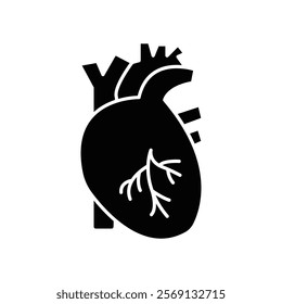 Human heart icon Vector flat thin line illustration
