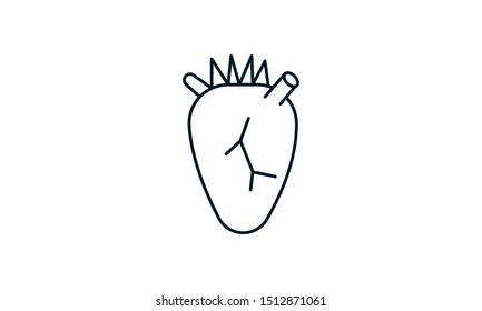 Human heart icon vector illustration.