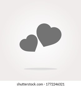 Icono del corazón humano. Ilustración vectorial. Te amo el concepto. Signo de dos corazones
