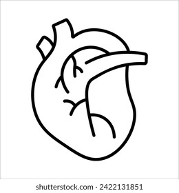 símbolo del vector del icono del corazón humano
