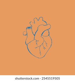 Ilustración vectorial del icono del corazón humano